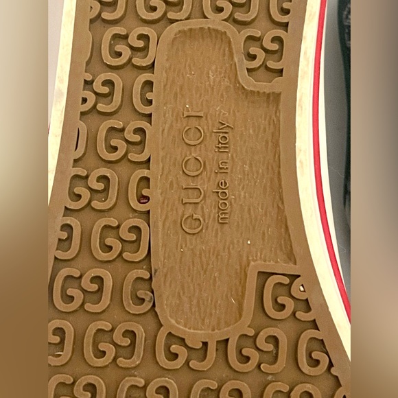 Gucci Tennis 1977 Webbing Trimmed Monogrammed Blue Denim Sneakers Size 8… - Picture 11 of 15